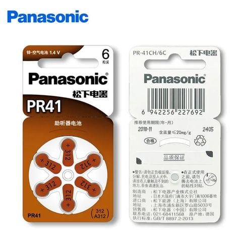[Chính Hãng] Vỉ 6 viên pin trợ thính Panasonic PR41 cỡ 312
