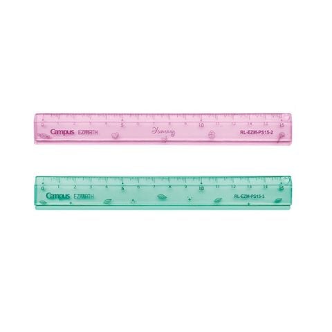 Thước kẻ Campus Pastel Color 15cm RL-EZM-PS15 - nhỏ gọn, 1 chạm lấy liền