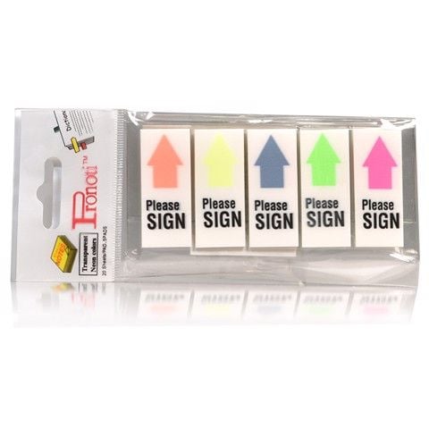 Giấy note Please sign Pronoti 45649 trong 5 màu - 50 tờ/tập
