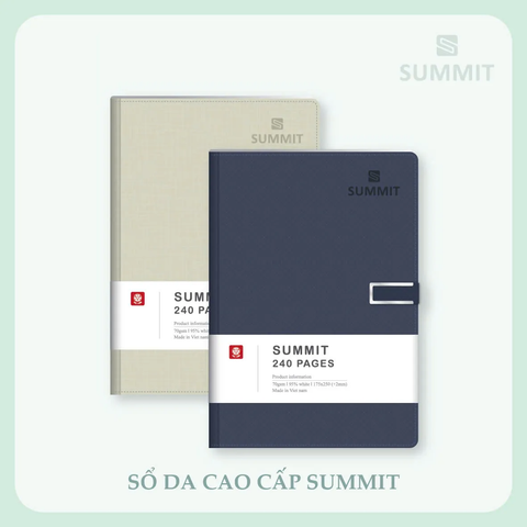Sổ bìa da cao cấp SUMMIT 5 khuy bấm nam châm 200 trang 8458 - Kích thước: 135x195mm