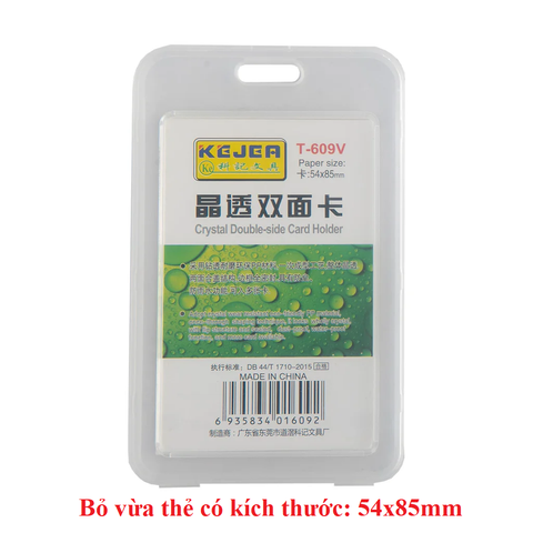 Mặt thẻ nhựa trong T-609V loại dọc - Bỏ vừa thẻ 54x85mm