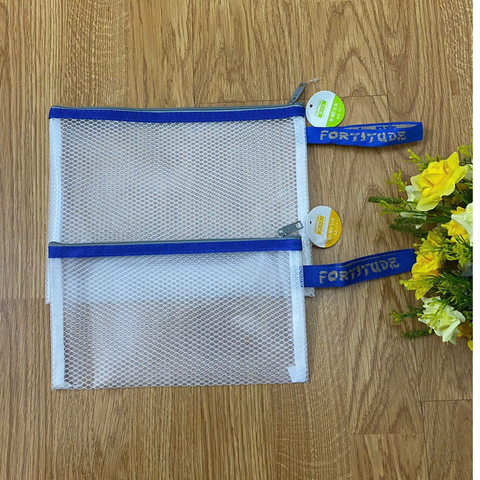Túi kéo khóa A6-11 Kích thước 22.7x12.5cm - Túi lưới đựng bút, mỹ phẩm, đồ cá nhân ...