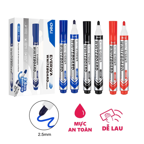 Bút viết bảng Deli U016 - Nét 2-2.5mm, mực xóa được