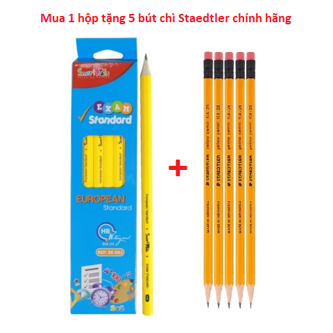 Hộp 12 Bút chì Smartkids SK-082-HB - Mua 1 hộp tặng 5 bút chì Staedtler chính hãng