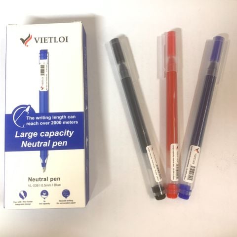 Bút Gel Việt Lợi VL-039 ngòi 0.5mm - mực ra đều, nhanh khô, nét êm trơn