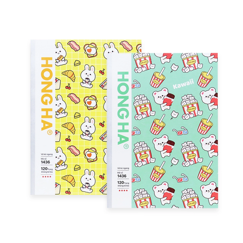 Vở kẻ ngang Hồng Hà 120 trang Study Oringa 1436 - Định lượng 70gsm, giấy chống lóa, mỏi mắt - Mua 10 quyển tặng 1 bút xoá