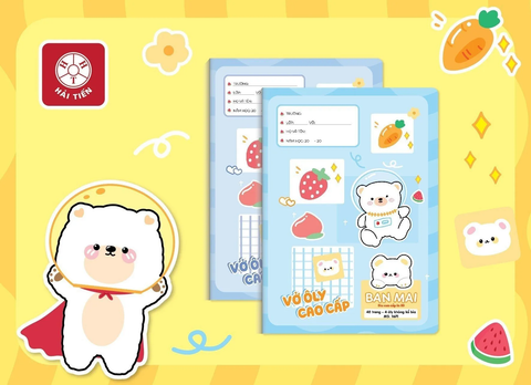 Vở 4 ôly Ban Mai 48 trang 1671 bìa 3D - Giấy định lượng 120gsm - Mua 10 quyển tặng 01 bút chì