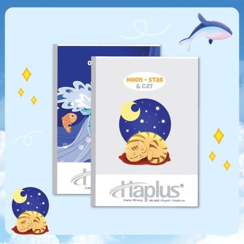 Vở kẻ ngang Haplus 120 trang COSMO 6430 - Định lượng 70gsm - Mua 10 quyển tặng 01 bút bi