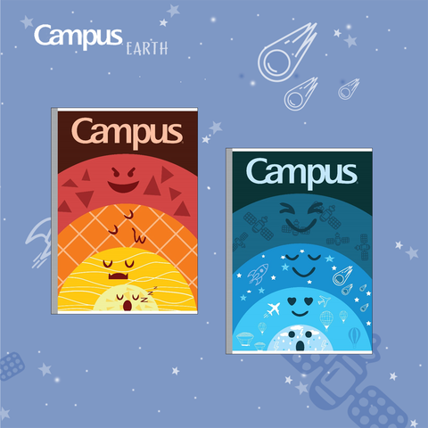 Vở Campus EARTH 200 trang (Dòng kẻ ngang có chấm) - Mua 5 quyển tặng 1 bút nhớ dòng