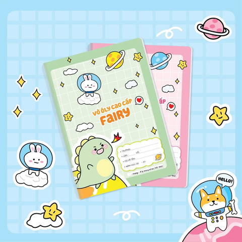 Vở 4 ô ly Hải Tiến 80 trang FAIRY 1879 - Định lượng 100gsm - Mua 05 quyển tặng 1 bút chì