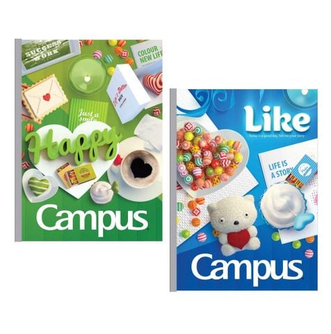 Vở kẻ ngang Campus Gift 80 trang - Mua 10 quyển tặng 01 bút bi
