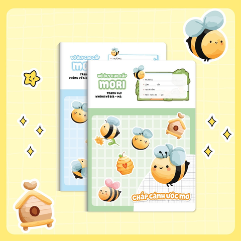 Vở 4 ô ly MORI 48 trang Hải Tiến 2043 - Định lượng 100gsm - Mua 10 tặng 1 bút chì