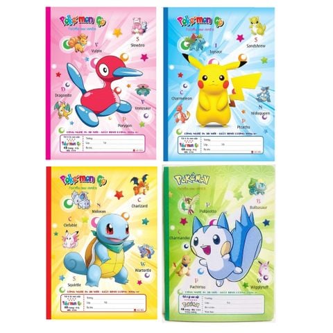 Vở 4 ôly Pokemon Hải Tiến 48 trang 1114 bìa 3D - Định lượng 100gsm - Mua 10 quyển tặng 01 bút chì