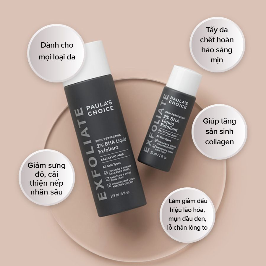  Tẩy tế bào chết hoá học dạng lỏng - Paula's Choice Skin Perfecting 2% BHA Liquid Exfoliant 