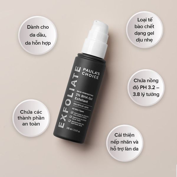  Tẩy tế bào chết hoá học dạng gel - Paula's Choice SKIN PERFECTING 2% BHA Gel Exfoliant (100ml) 