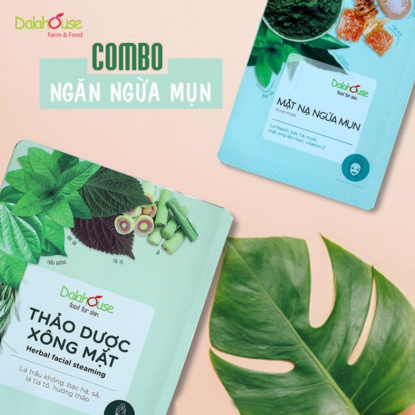  COMBO SẠCH MỤN ĐẸP DA - MẶT NẠ LÁ NEEM MẬT ONG SẠCH MỤN DALAHOUSE 