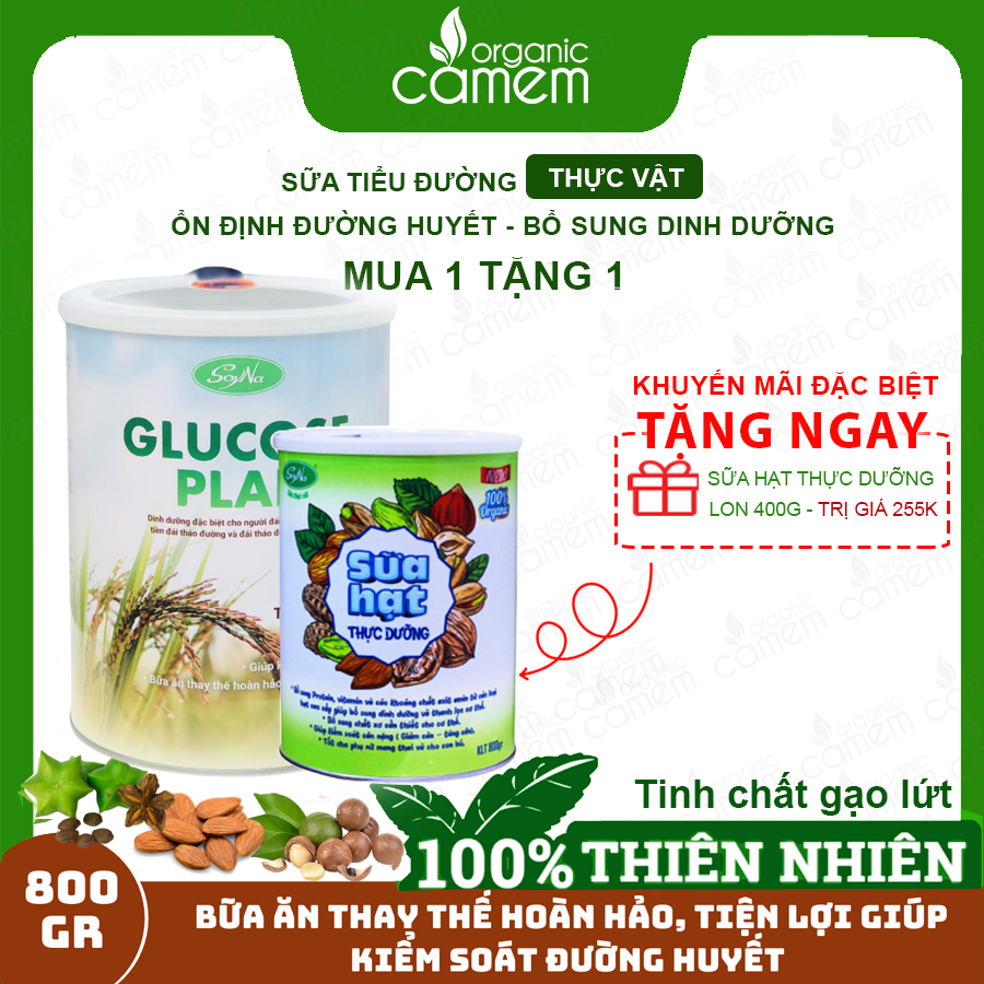  [MUA 1 TẶNG 1] ​​​​​​​Sữa Tiểu Đường Thực Vật Glucose Plan - Ổn định đường huyết - bổ sung dinh dưỡng đầy đủ cho người tái tháo đường 