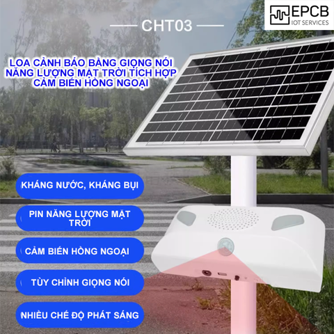 Loa cảnh báo bằng giọng nói năng lượng mặt trời tích hợp cảm biến hồng ngoại ED-CHT03