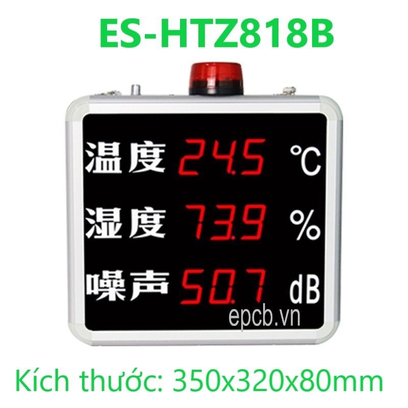 Đồng hồ Led nhiệt độ độ ẩm và độ ồn tích hợp cảnh báo ES-HTZ818