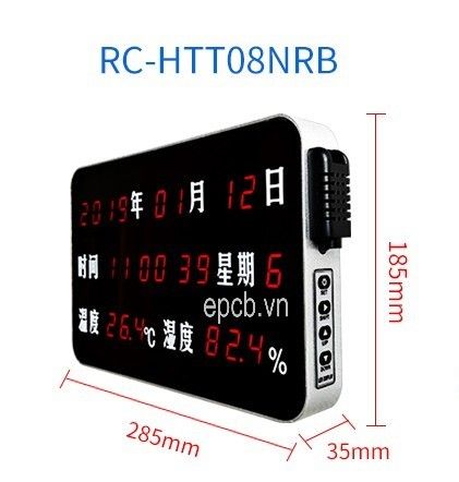 Đồng hồ Led hiển thị ngày giờ nhiệt độ và độ ẩm ES-HTRC-HTT08