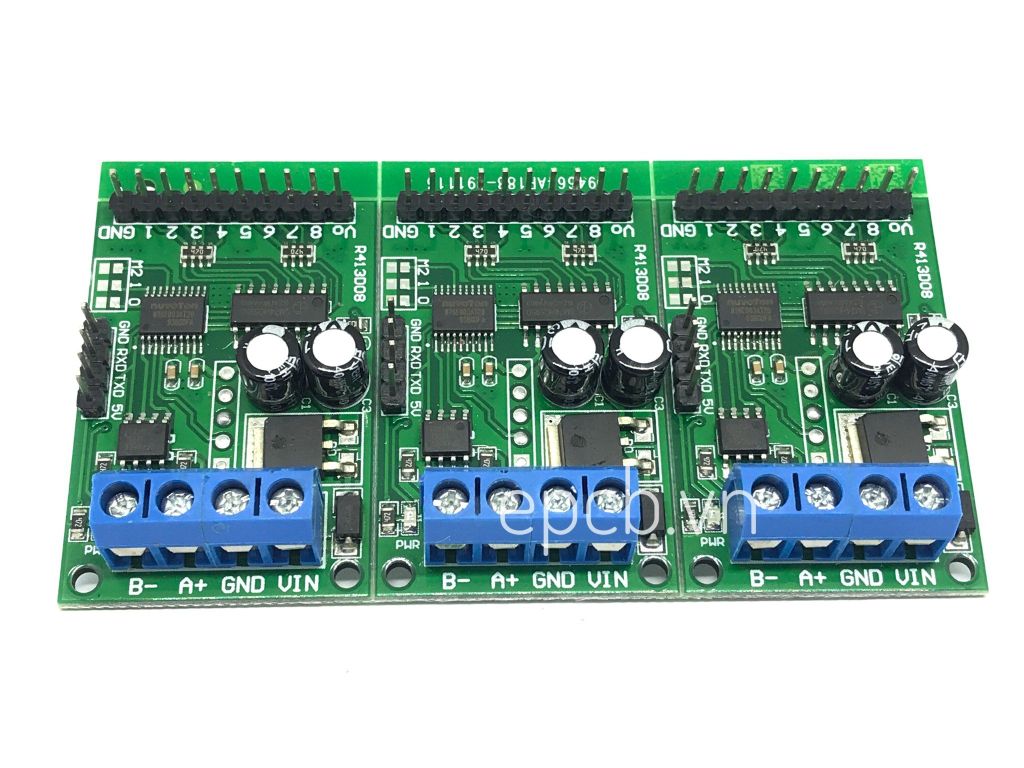 Mạch điều khiển IO 5-24V đa năng qua RS485 Modbus kết nối PLC ( hỗ trợ tập lệnh AT )