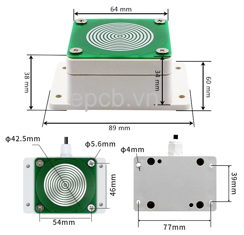 Cảm biến mưa RS485 ES-RAIN-02 (RS485 Modbus RTU, Relay tiếp điểm NO)