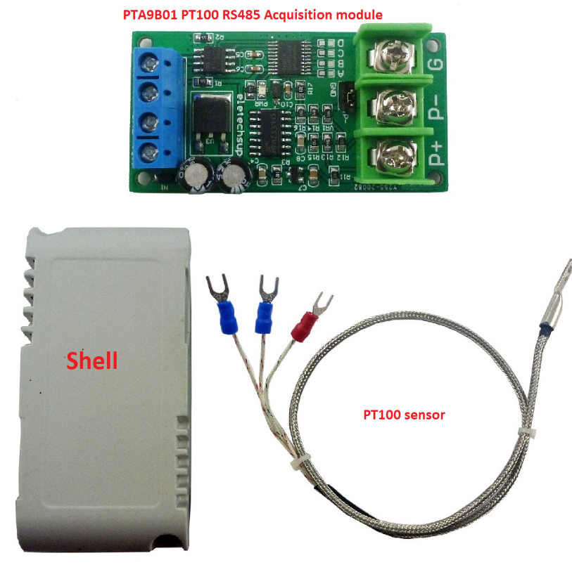 Mạch Cảm biến nhiệt độ PT100 RS485 Modbus RTU kết nối PLC (PTA9B01)