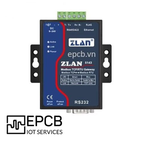 Bộ chuyển đổi RS485 Modbus RTU sang TCP/IP Ethernet ZLAN5143