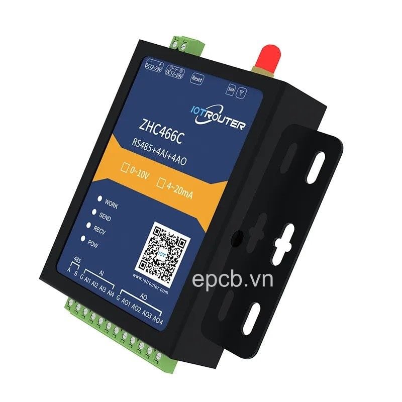 Bộ chuyển đổi 4 AI 4 AO sang 4G LTE ZHC466C
