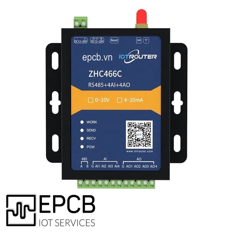  Bộ chuyển đổi 4 AI 4 AO sang 4G LTE ZHC466C 