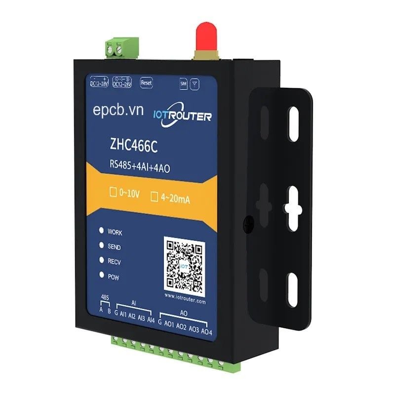 Bộ chuyển đổi 4 AI 4 AO sang 4G LTE ZHC466C