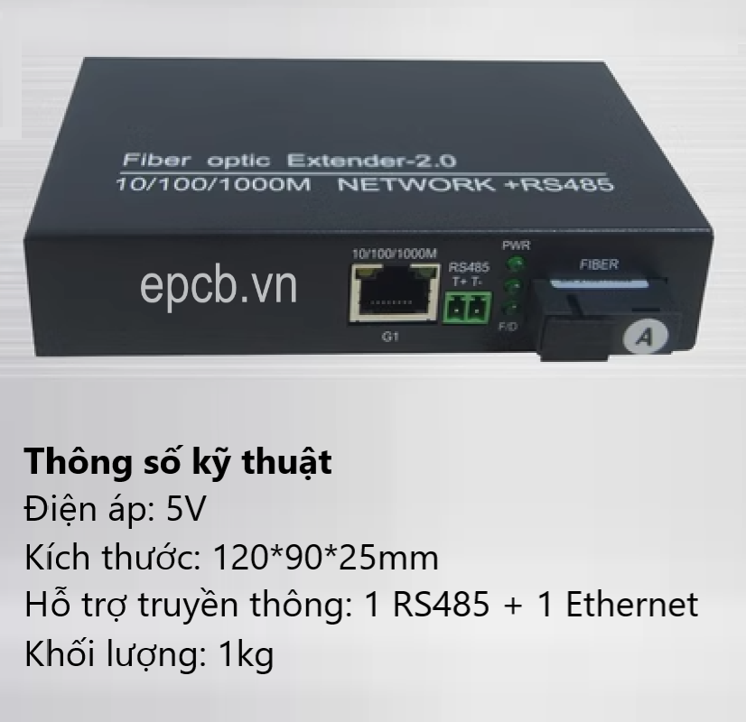 Bộ chuyển đổi RS485 sang Quang và Ethernet Model RS485-FIB-ETH-01