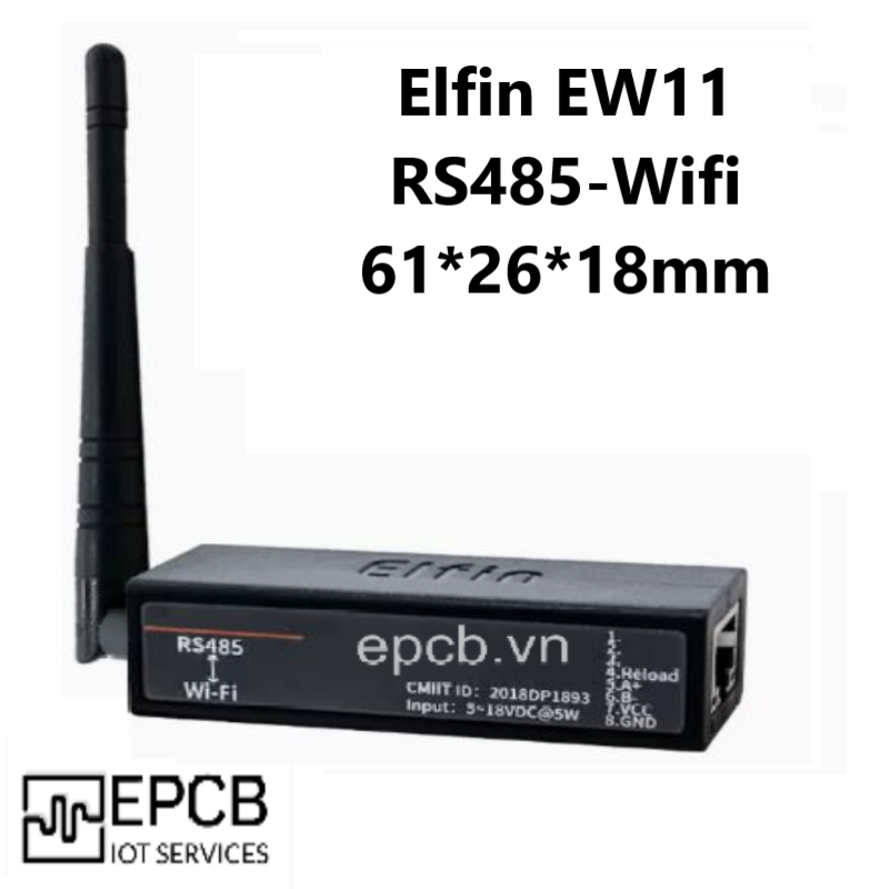  Bộ chuyển đổi tín hiệu RS485 Modbus RTU sang WiFi Elfin EW11 