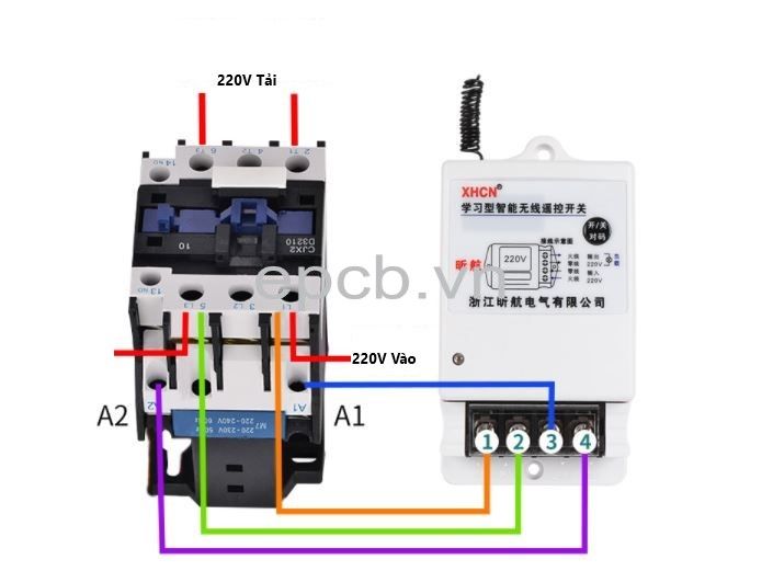 Bộ công tắt điều khiển từ xa qua RF 315Mhz  tải 220V/30A 600 mét