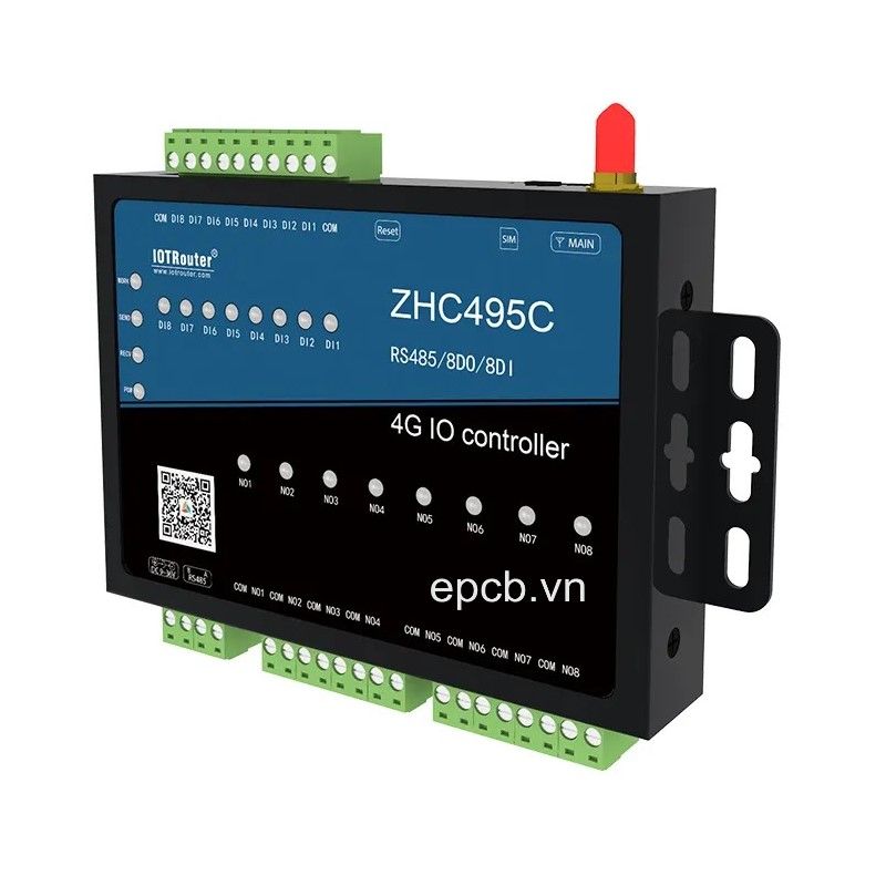 Bộ điều khiển 16 IO sang RS485 4G LTE ZHC495C