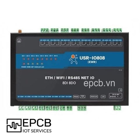 Bộ điều khiển 8 kênh IO qua Ethernet/Wifi USR-IO808-EWR