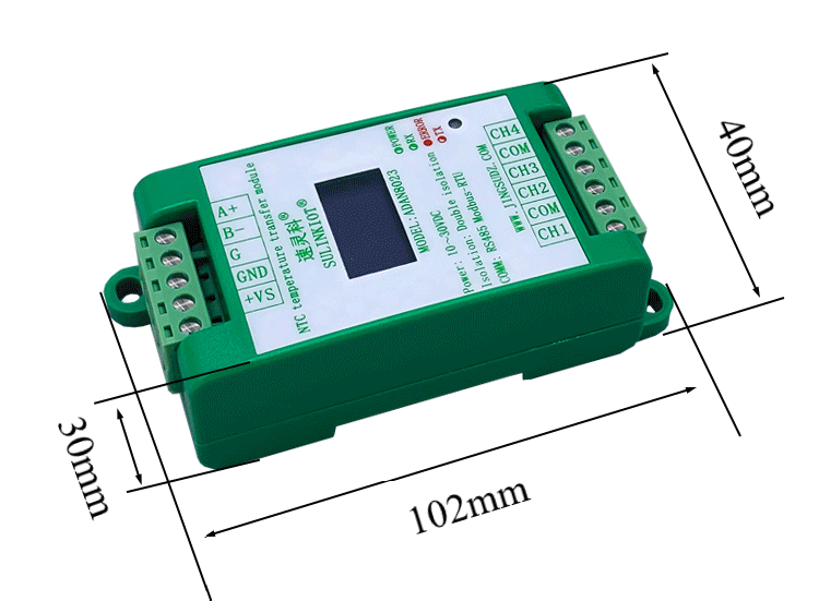 Bộ đọc nhiệt độ NTC10k 4 kênh RS485 có hiển thị ADAN8023