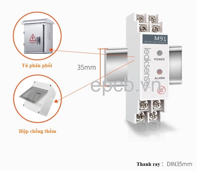 Bộ phát hiện, cảnh báo rò rỉ nước ES-WD-01 - Water Leak ( Ngõ ra Relay )