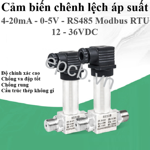 Cảm biến chênh lệch áp suất khí, chất lỏng ES-PR-05 (4-20mA | 0-5V | RS485 Modbus RTU)