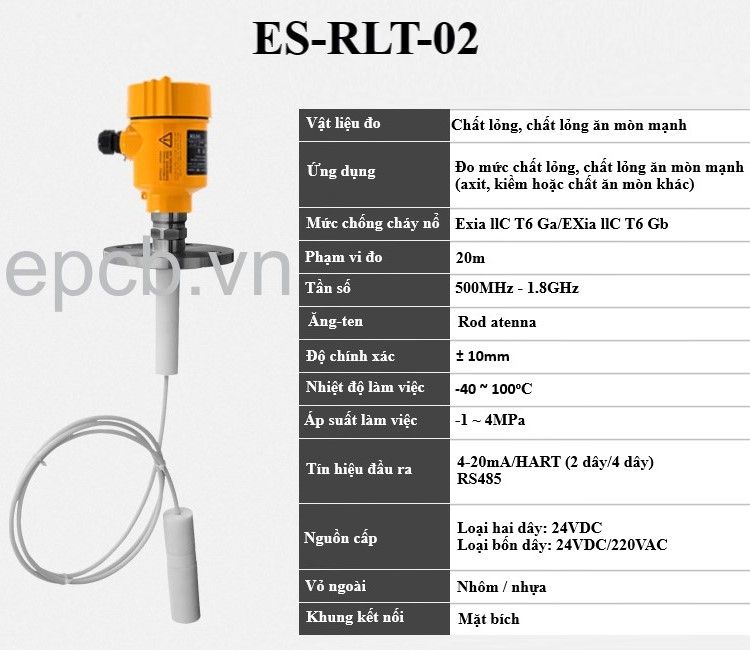 Cảm biến đo mức radar ES-RLT (Radar Level Transmitter)