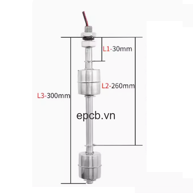 Cảm biến mức nước dạng phao thép không gỉ chịu nhiệt độ cao FL-01