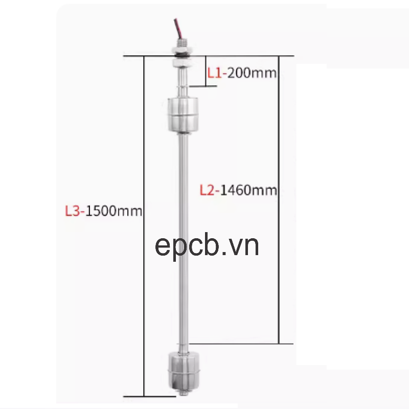Cảm biến mức nước dạng phao thép không gỉ chịu nhiệt độ cao FL-01