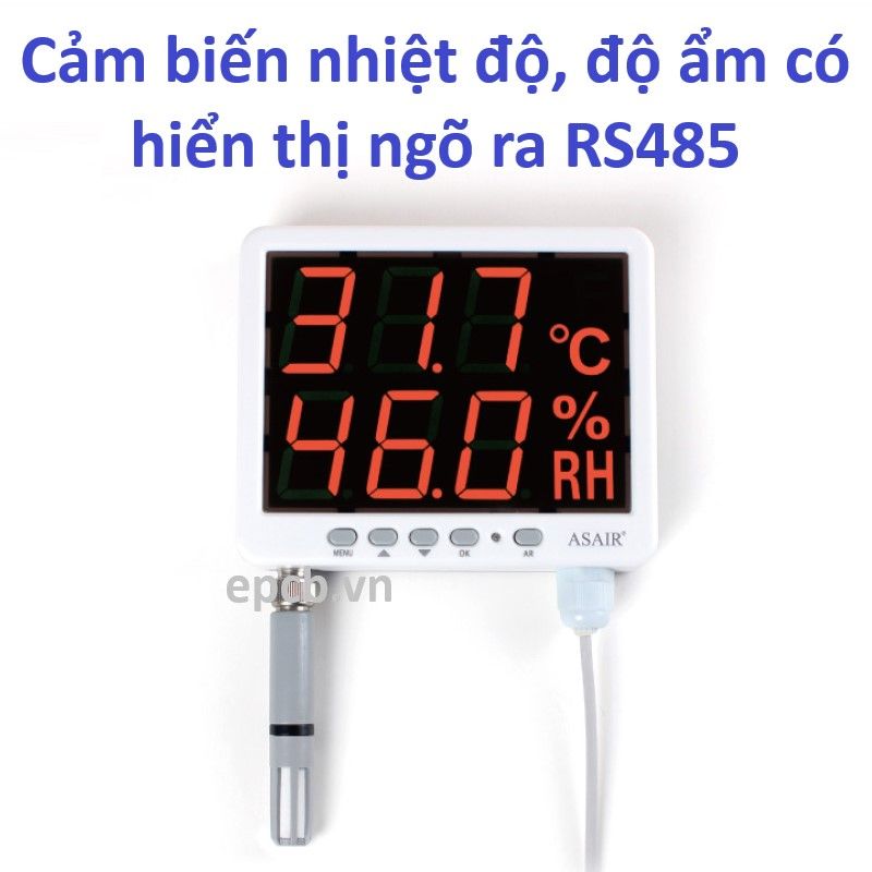 Cảm biến nhiệt độ, độ ẩm có hiển thị ngõ ra RS485 ES-TH-AS109