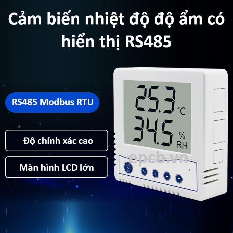 Cảm biến nhiệt độ, độ ẩm có hiển thị RS485 ES-TH-LCD-02