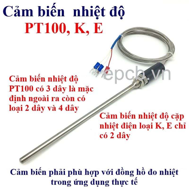 Cảm biến nhiệt độ chống thấm PT100, K, E WZP-187