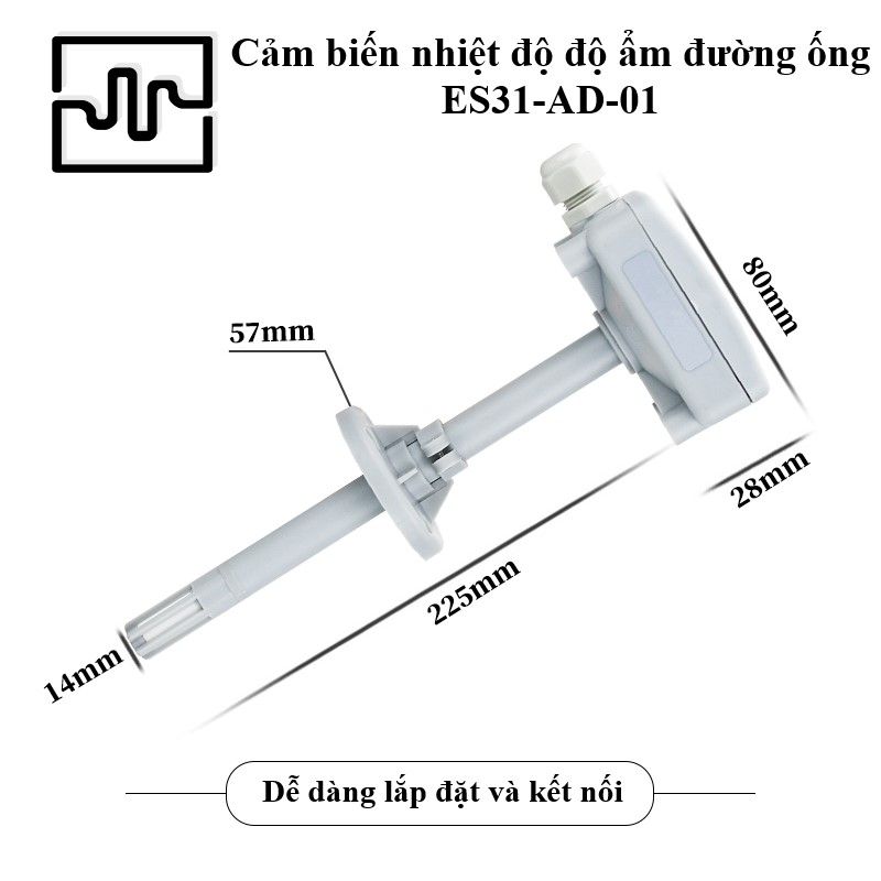 Cảm biến nhiệt độ độ ẩm đường ống ES31-AD-01 ( RS485 Modbus RTU )