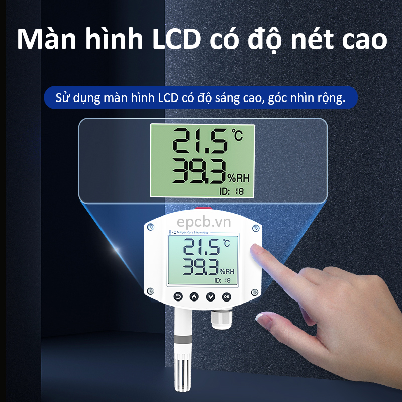 Cảm biến nhiệt độ độ ẩm RS485 có hiển thị ES-TH-LCD-01