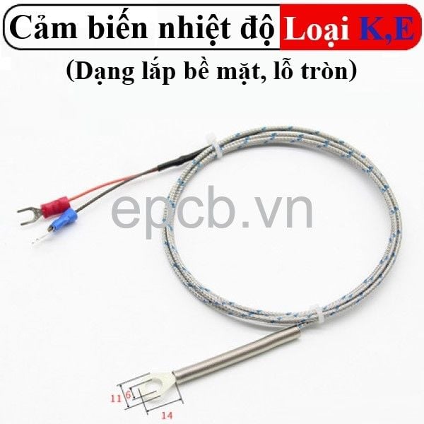 Cảm biến nhiệt độ loại K, E (dạng lắp bề mặt, lỗ tròn M6)