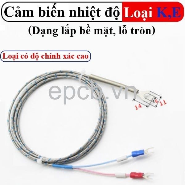 Cảm biến nhiệt độ loại K, E (dạng lắp bề mặt, lỗ tròn M6)