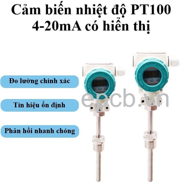 Cảm biến nhiệt độ PT100 4-20mA có hiển thị